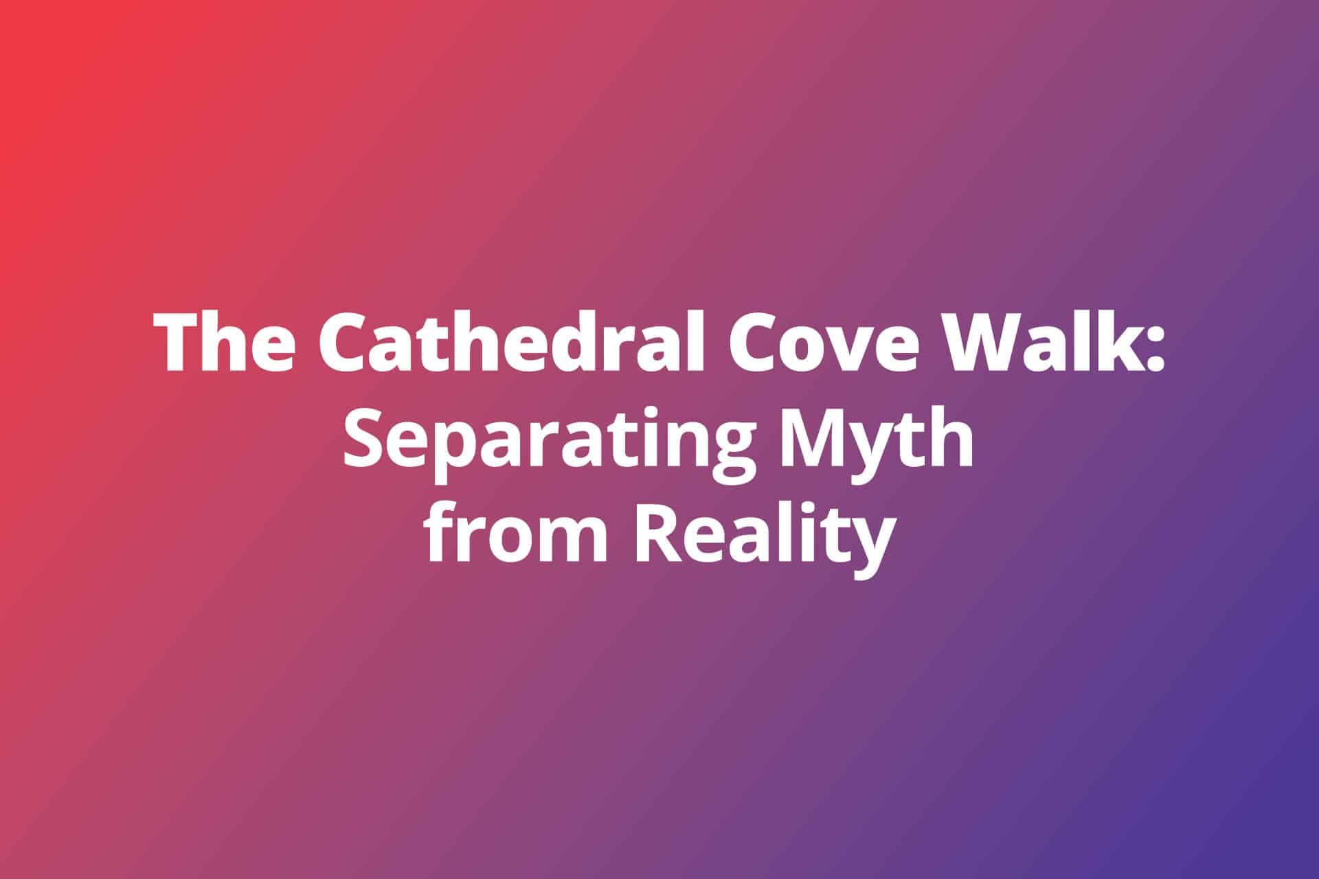The Cathedral Cove Walk Separating Myth from Reality